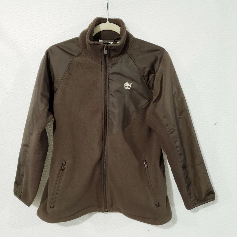 Timberland brown zip jacket Fleece  Boys M (12/14)